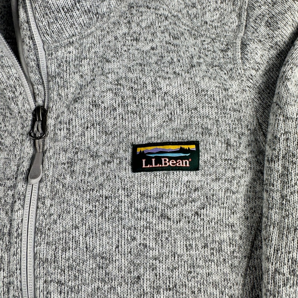 Womens L.L. Bean Pewter Gray Full Zip Fleece Sweater Jacket Large - Picture 4 of 6